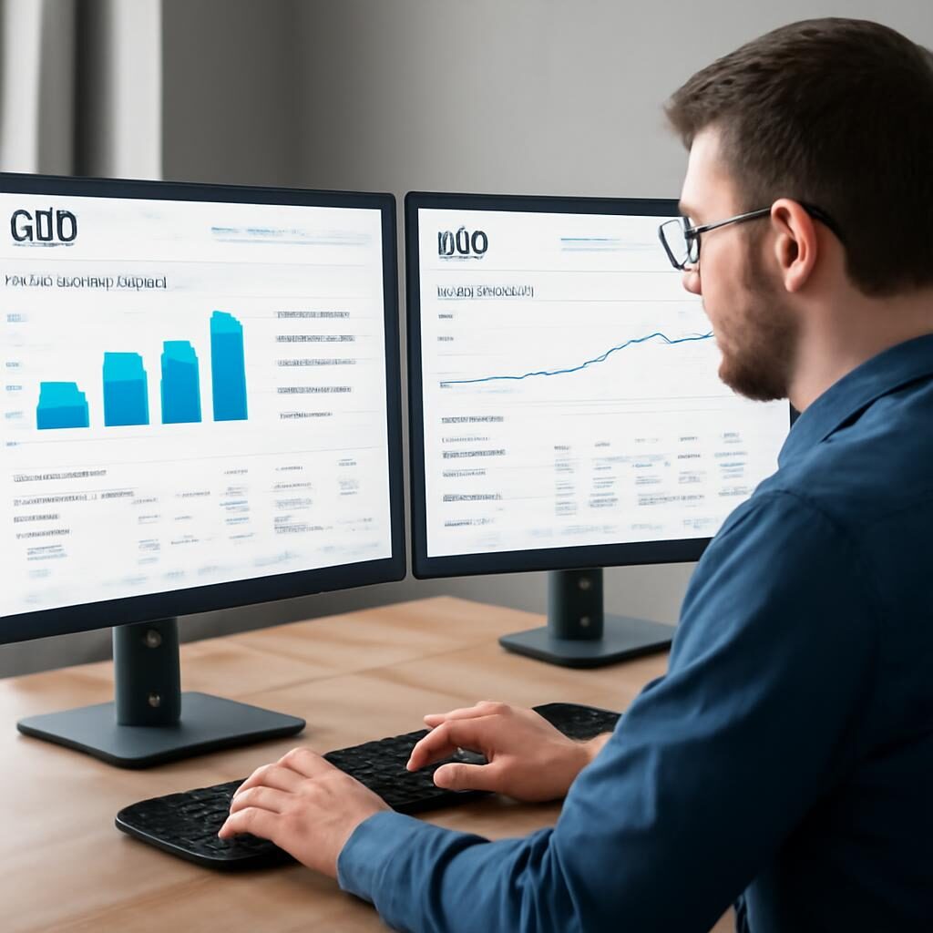 Analyste SEO comparant les interfaces Ahrefs et Semrush sur double écran