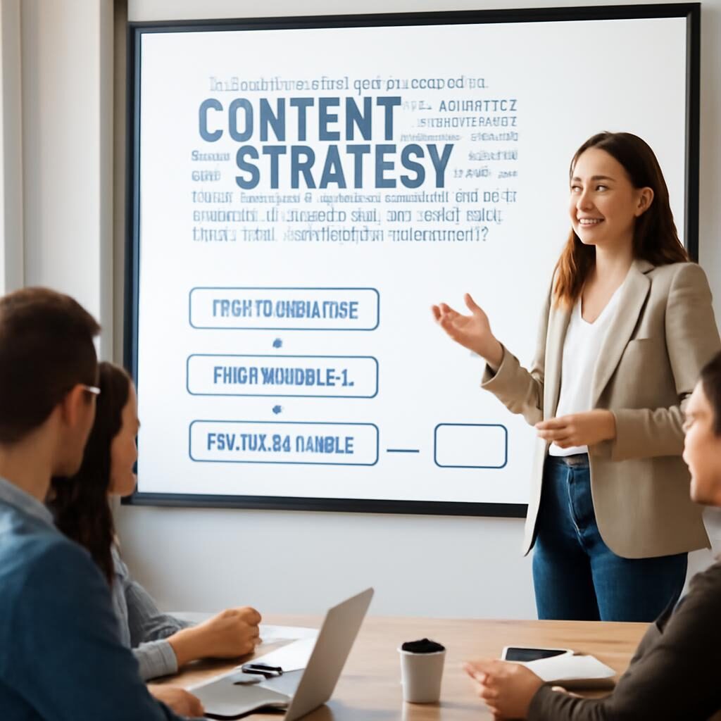 Brainstorming stratégie contenu avec nuage de questions sur écran, marketing digital