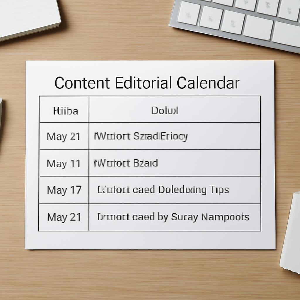 Calendrier éditorial avec questions internautes mappées aux articles de blog