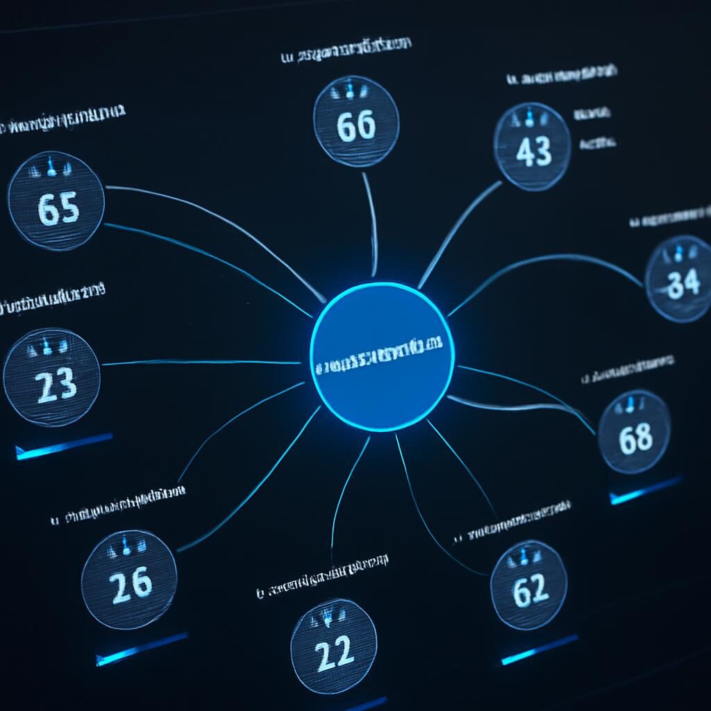 Visualisation réseau de backlinks — scores Domain Rating et Ahrefs Rank