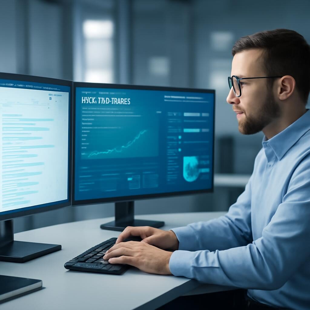 Expert SEO au travail sur analyses de référencement