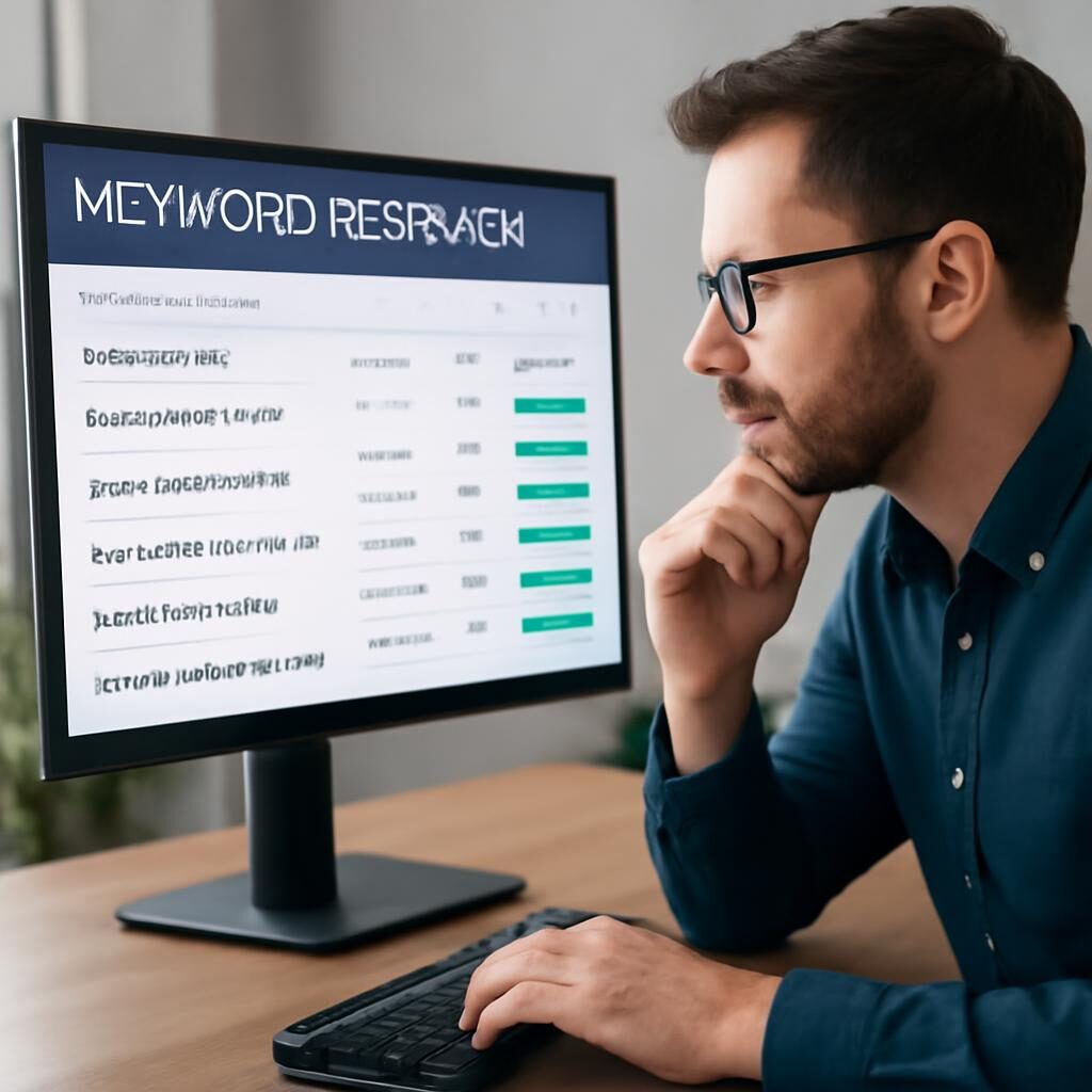 Tableau de recherche de mots-clés longue traîne avec clusters et volumes de recherche