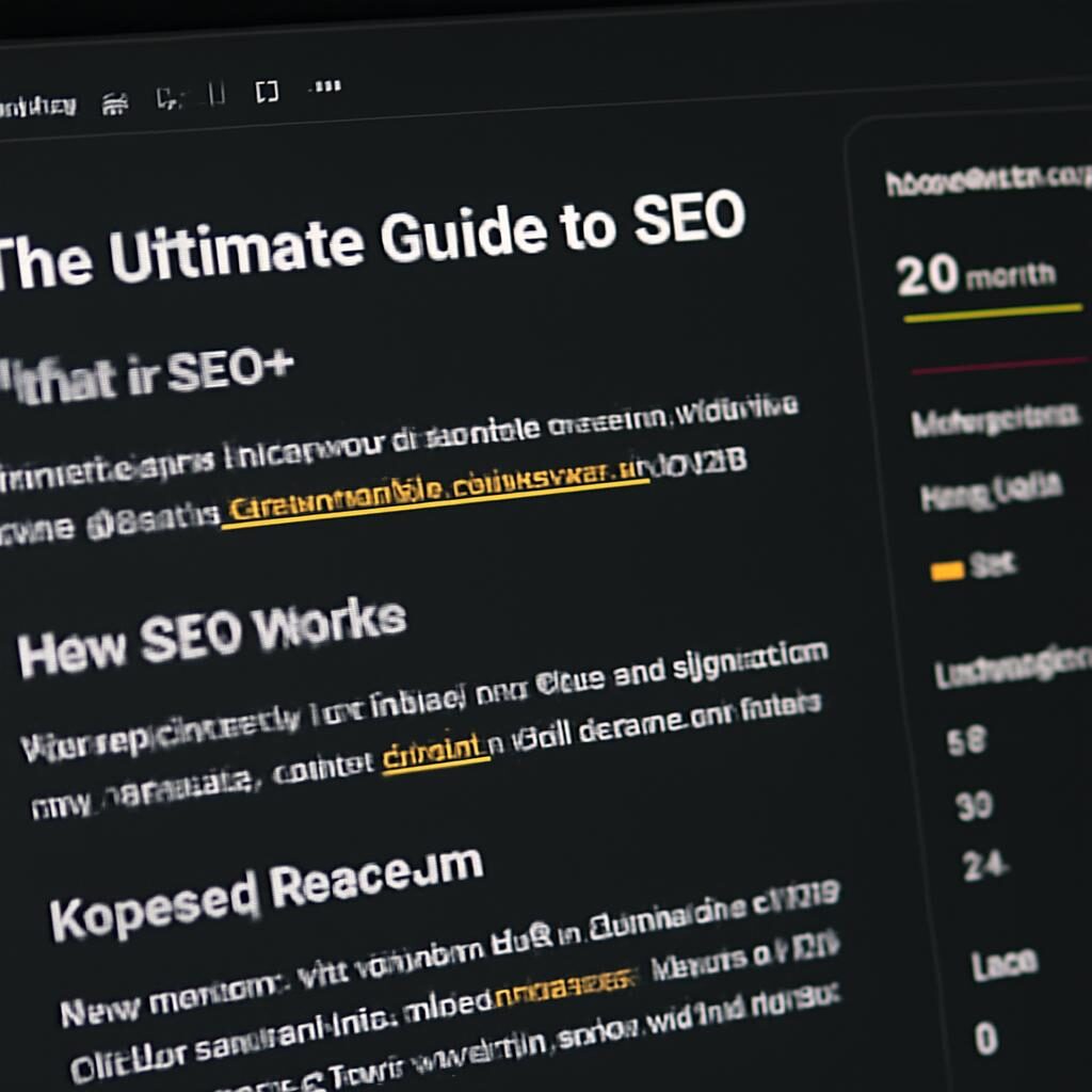 Structure H1 H2 H3 d'un article SEO optimisé dans un éditeur de texte