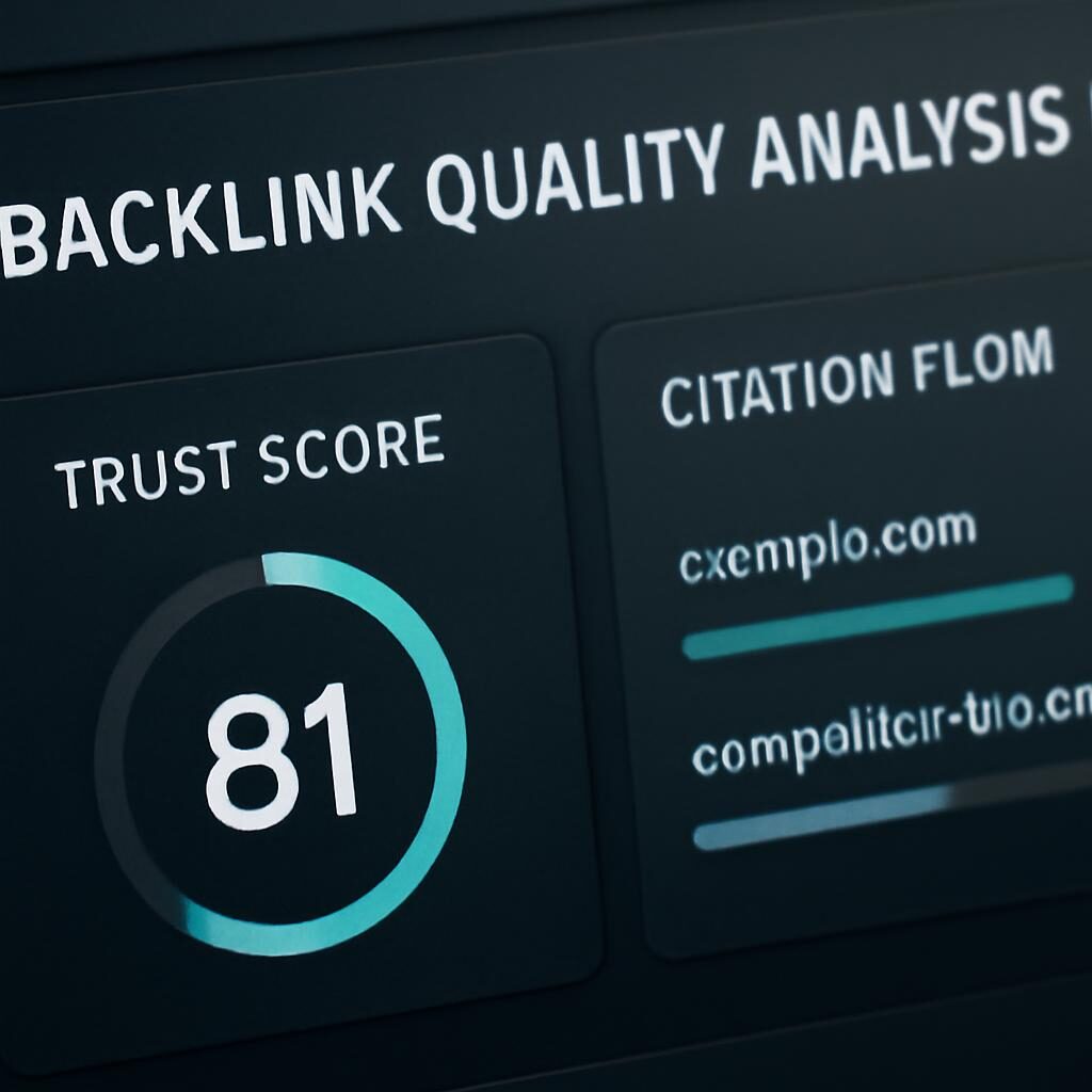 Dashboard Majestic SEO — comparaison Trust Flow et Citation Flow entre domaines