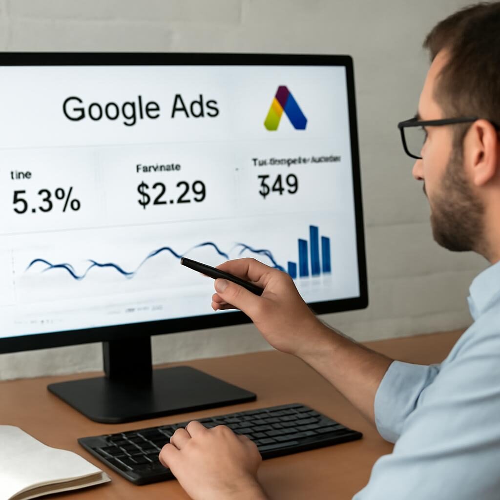 Tableau de bord Google Ads CTR CPC conversions analyste marketing