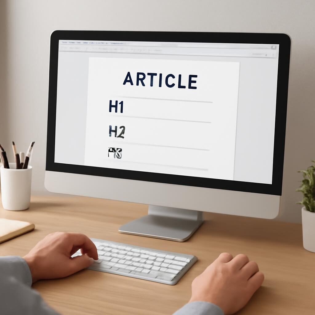 Rédacteur organisant la hiérarchie des titres H1 H2 H3 dans un éditeur