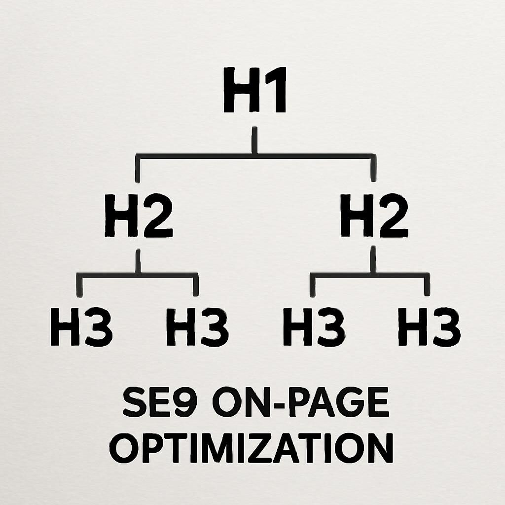 Diagramme hiérarchie HTML titres H1 H2 H3 pour le SEO on-page