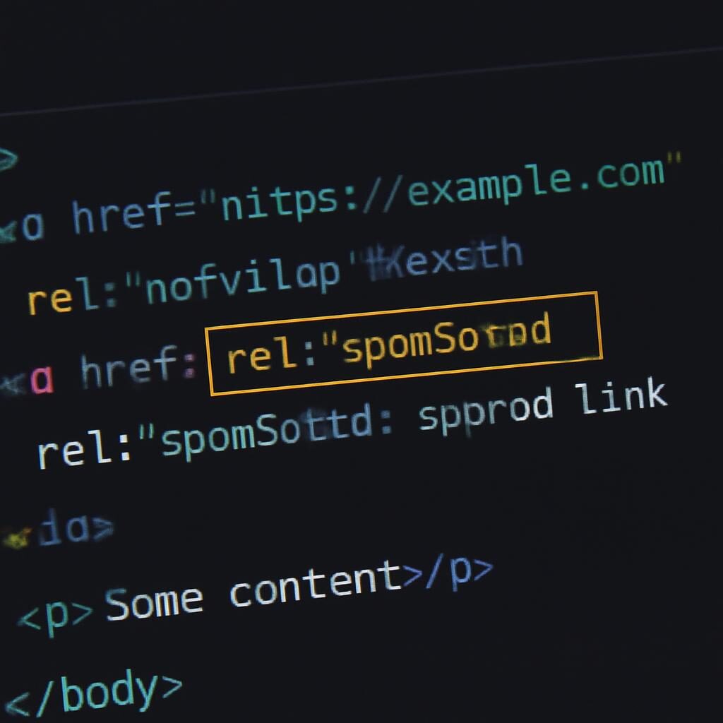 Code HTML attribut rel nofollow et rel sponsored dans un éditeur