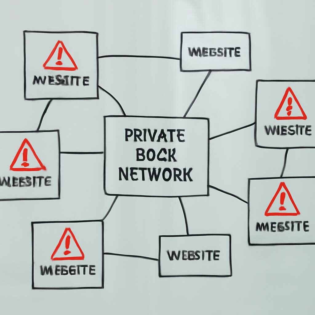 PBN Private Blog Network : schéma de réseau de sites liés