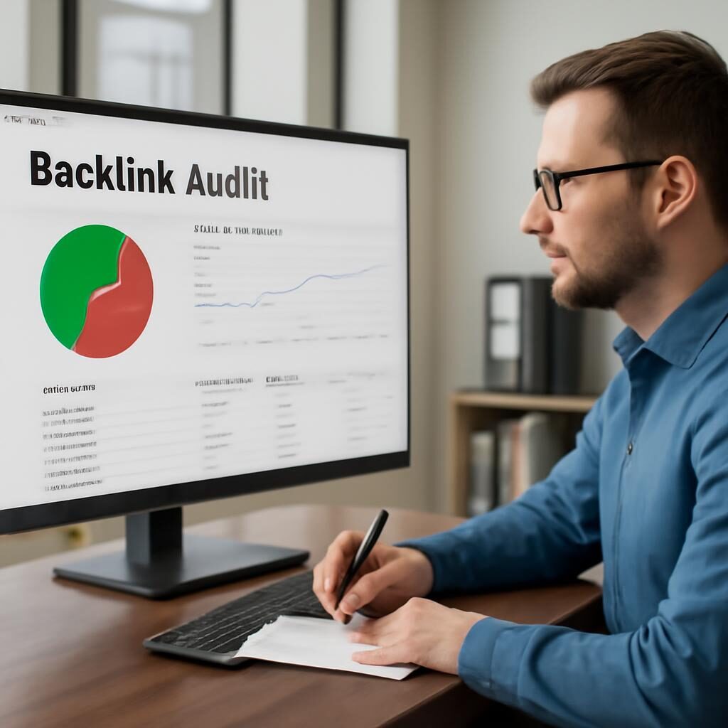 Analyste SEO consultant un rapport d'audit de backlinks